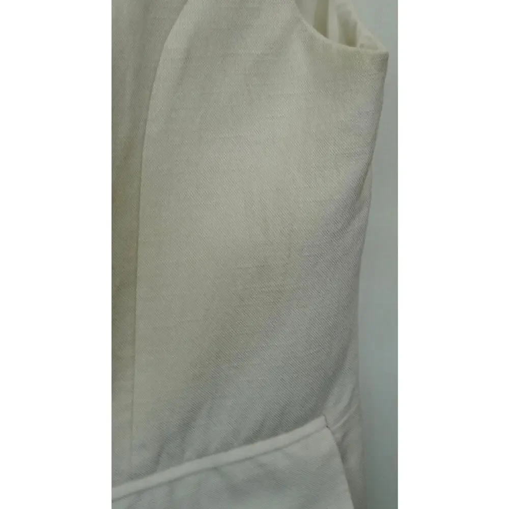 Endless Rose Off White Linen Oversized Vest Blazer Sz M